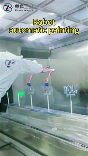 Robot automatic painting,equipped with six axis Yaskawa robot and dual air spray gun,greatly improving production efficiency#coatingequipment #sprayingrobot