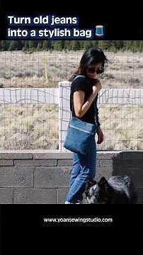 Sew with me: Crossbody Bag from Upcycled Jeans #sewingtutorial
