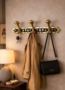 Moroccan Brass Wall Hooks – Handmade Harlequin Coat Rack – Solid Brass Entryway Decor - Etsy