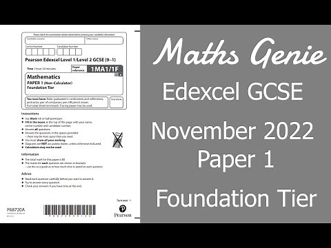 Edexcel Foundation Paper 1 November 2022 Exam Walkthrough