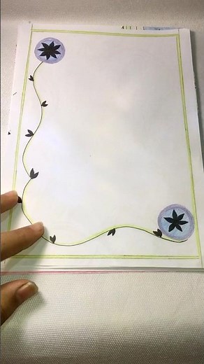 How to make easy border design for project paper #youtubeshorts #shorts #shortvideo #project #art