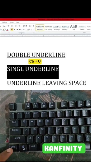 3 MS Word Underline Tricks You Didn’t Know! 😱 Single • Double • Spaced #asmr #trendingshorts #shorts