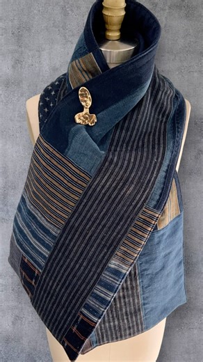 If you had to choose one?….👀 Patchwork scarves made intentionally with Japanese textile, natural insulation, and cotton fleece. Debuting @visartsrva for #CraftandDesign2025 | Free Maiden