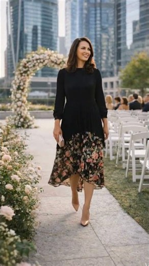 Sophisticated City Wedding Style: Black Floral Elegance 🏙️💐