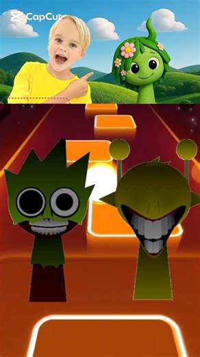 sprunki and zombie games and tiles hop funny #shorts