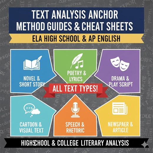 English A-level Text Analysis Overview | Upper Secondary School Study Notes PDF | Analysis Cheat Sheet | Novel, Drama, Poetry, Speech, Cartoon | A-level Study - Etsy UK