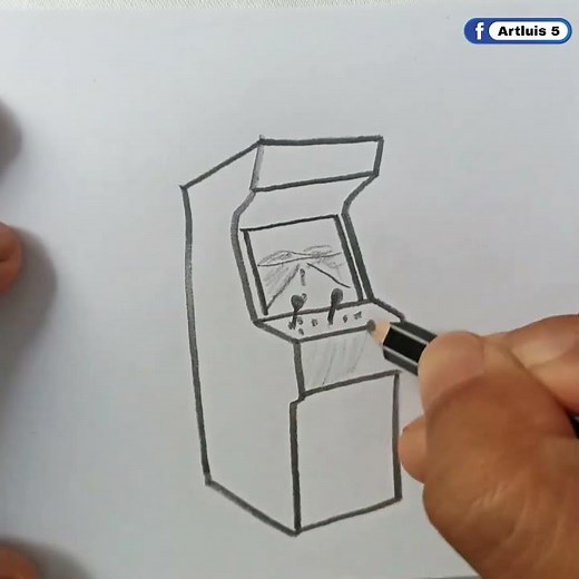 Cómo dibujar una MÁQUINA DE ARCADE