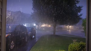 Heavy Thunderstorm Rain Storm Rain Falls On Stock Footage SBV-348458206 - Storyblocks