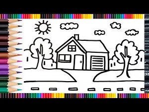 Drawing House and Colouring Video Lecture | Colouring Book for Kids - Class 2