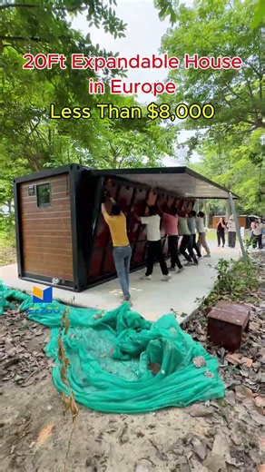 Factory-built expandable houses designed for fast European projects.