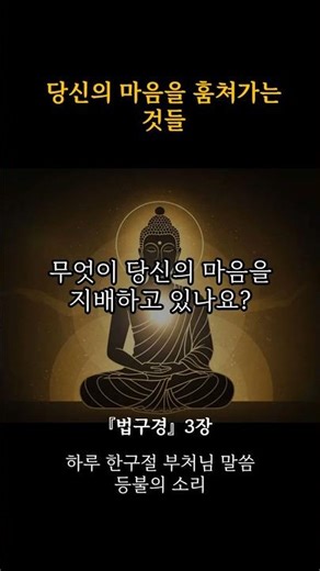 무엇이 당신의 마음을 지배하고 있나요? #법구경 #명언 #부처님말씀 #좋은글 #자기수행 #불교지혜 #오디오북 #등불의소리