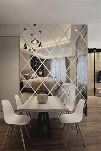 3D Mirror Wall Stickers – Diamond Geometric Acrylic Decals, Peel & Stick - Etsy