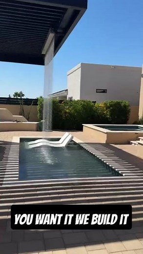 Custom Structural Steel Pergola with Built-In Waterfall