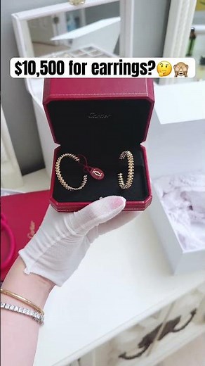 $10,500 Cartier Clash de Cartier hoop earrings, large model unboxing studs, beads, and bold geometry