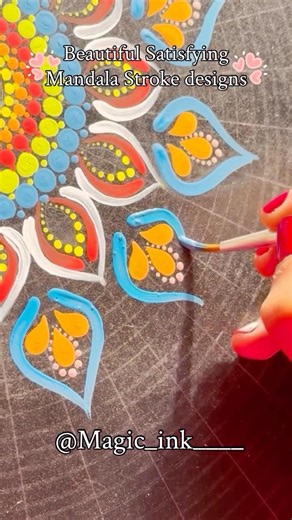 Beautiful satisfying mandala stroke designs✨💕#dotmandala#mandaladesign#mandalaart #satisfyingvideo