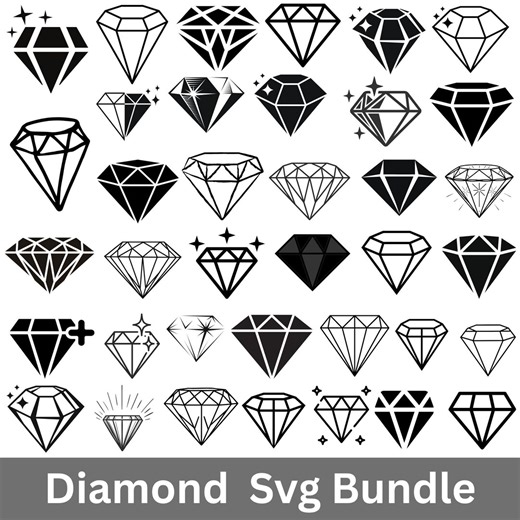 Diamond Svg Bundle: Vector, Clip Art, Files for Cricut, Digital File (instant Download) - Etsy