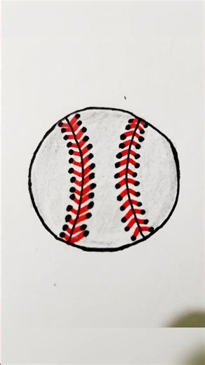 Baseball⚾ Drawing Tutorial #art #drawing #sports #trending #trendingshorts #youtubeshorts