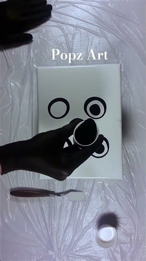 Easy Puddle Pour In Black And White - Acrylic Pouring - Fluid Art - Abstract Painting - Beginners