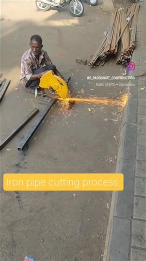 Iron pipe cutting process #fabrication #ironwork