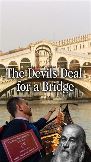The Rialto Bridge is Venice’s oldest crossing of the Grand Canal 🌉 — but legend says it came at a price. Antonio da Ponte built it in the 16th century, and whispers claimed he made a pact with the devil: the bridge would stand, but the first soul to cross would be his. 👀 Fact, fiction, or folklore — it’s one of the city’s most fascinating stories. | Through Eternity Tours