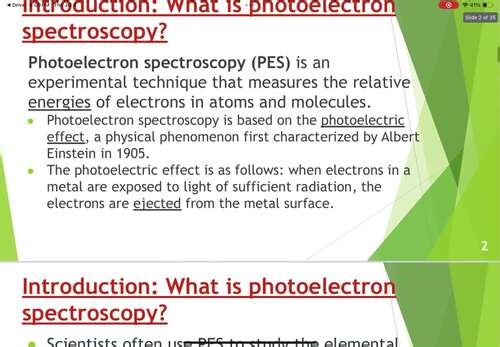 Photoelectron Spectroscopy Notes Bundle
