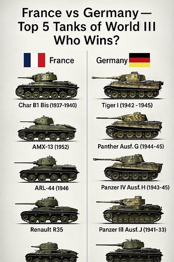 France vs Germany — The Best Tanks of World War II | Who Wins?