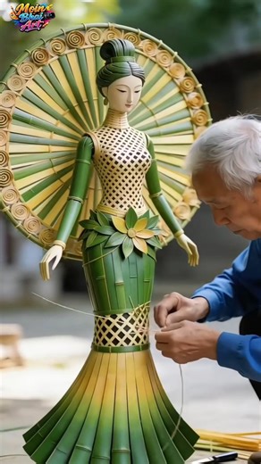 Amazing Bamboo Art Doll Making 🌿 Doll #shorts