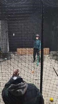 Short Practice in Our Homemade Batting Cage