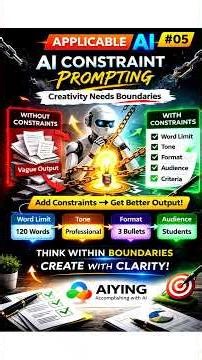 👉 Applicable AI #05 – AI Constraint Prompting | Create with Clarity