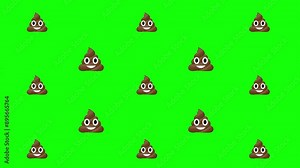 Lots of Poop Emojies moving on the green screen Stock Video