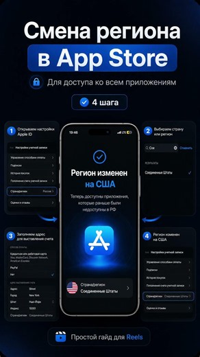 Смена региона App Store за 1 минуту | Доступ ко всем приложениям
