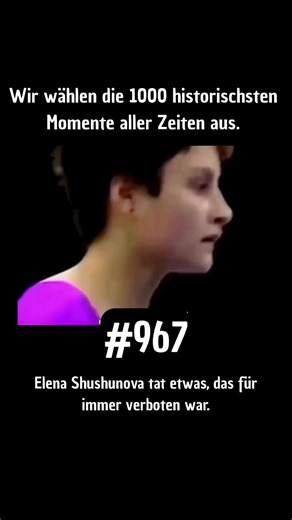 1000HistorischeMomente on Instagram: "In ihrer Bodenübung zeigte Shushunova ein Element, das damals als gewagtes Experiment galt. Es bestand aus einem kraftvollen Anlauf und Absprung, einem Sprung mit 180°-Drehung in der Luft und dem gefährlichsten Teil: der Landung nicht auf den Füßen, sondern direkt im Vorwärtsstütz (auf Händen und Oberkörper). Dies erforderte perfekte Koordination, enorme Kraft und eine präzise Verteilung des Aufpralls beim Bodenkontakt. Das Element vereinte Akrobatik, Explos