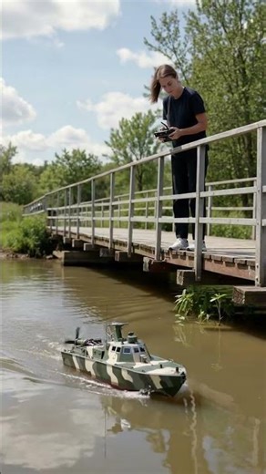 #rcboat #MiniBoat #BoatTok #RiverRun #RCTok #Warship #MiniWarship #RCFun #ToyBoat #ViralVideo