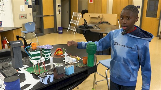 Eastwood Middle School students have been hard at work since November preparing for the Future City Competition! 🏙️🔬 This exciting STEM challenge tasks students with designing a fully sustainable city 100 years in the future. 🌱🚀 This year’s challenge asks students to create a city that eliminates food waste from farm to table while keeping citizens healthy and safe. 🍎🌾 The EMS project includes solar panels on every building ☀️, abundant green spaces 🌳, and underground tunnels to efficient