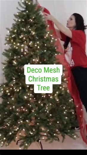 6.4K views · 96 reactions | Sharing how I add deco mesh into my Christmas tree decor! ❤️ | Olivia's Romantic Home DIY | Facebook
