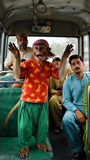 Ustaad Gadi Rok 😂 | Funny Monkey Bus Scene | Danial Comedy📝