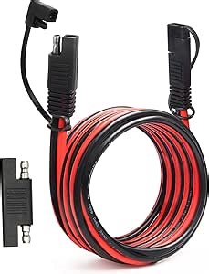 MOOKEERF SAE Extension Cable 10 AWG - 10FT SAE Battery Charger Extension Cord Heavy Duty with Polarity Reverse Adapter for Solar Panel Trolling Motor Automotive RV