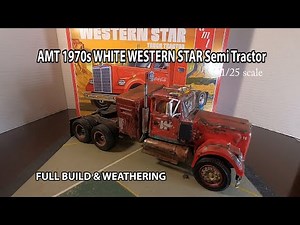 AMT 1970s White Western Star Semi Truck FULL BUILD & Weathering 1/25