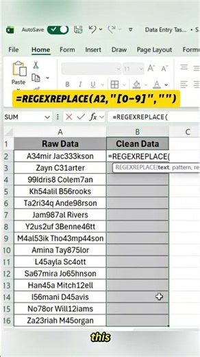how to clean in data in excel using regex function #excel #microsoftexcel #exceltips
