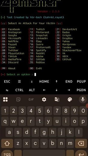 Facebook hacking using Kali Linux on Termux 😯 #lifeisbutadream #coding #ai