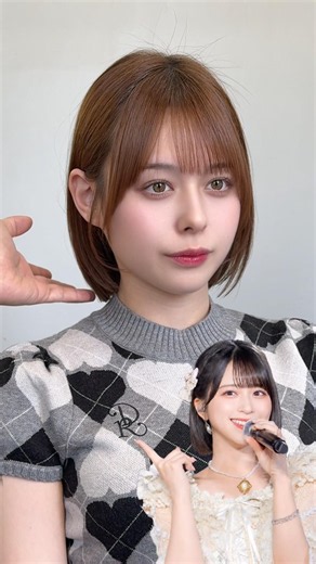 イコラブの佐々木舞香ちゃんみたいなコンパクトで顔まわりがかわいいボブ🫶人気のボブの顔まわりも可愛くカットしてあげることでより可愛いボブになれます❣️#銀座#イコラブ#佐々木舞香#ボブ#顔周りカット