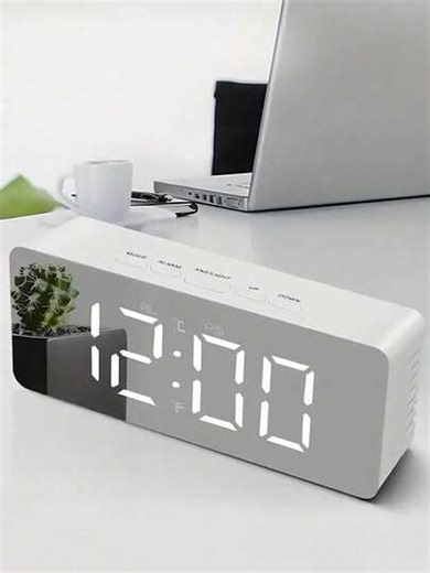 This Auto-Brightness Adjustable Alarm Clock Can Be Used Day And Night. The LED Digital Alarm Clock Features Dual Alarms, Temperature Display, Automatic Day/Night Brightness Adjustment, 12/24 Hour Format, Snooze Function, And Supports USB/Battery Power. Suitable For Home Desktop Placement, Home Decor, And Also Makes A Great Gift For Friends And Family. | SHEIN