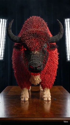I Built a GIANT Bull From 50,000 Matches 🔥