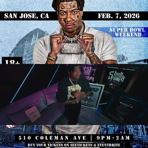 Blueface Concert in San Jose, CA - February 7th