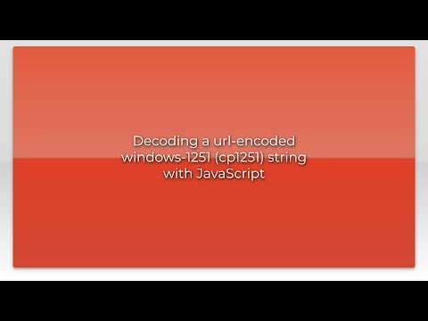 Decoding a url-encoded windows-1251 (cp1251) string with JavaScript