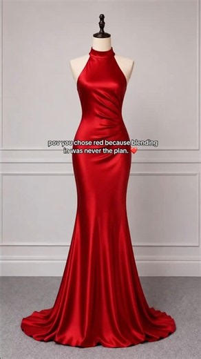 Red Satin Halter Neck Mermaid Evening Dress - Luulla.com ❤️ #eveningdress #partywear #bridesmaids