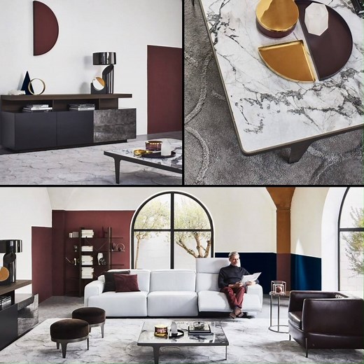 With an amazing visual impact, Iago is a sofa that enhances any living thanks to its elegance and style. Match it with the timeless design of our Herman coffee table and the versatility of our Kubika wall system for a design project that stands out in any living. | Natuzzi