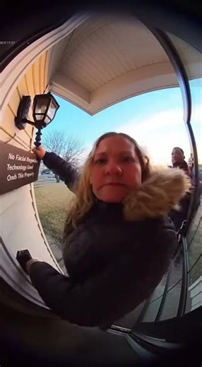 HOA Karen is Triggered by This Sign! #DoorbellCam #Karen #Karma #Viral