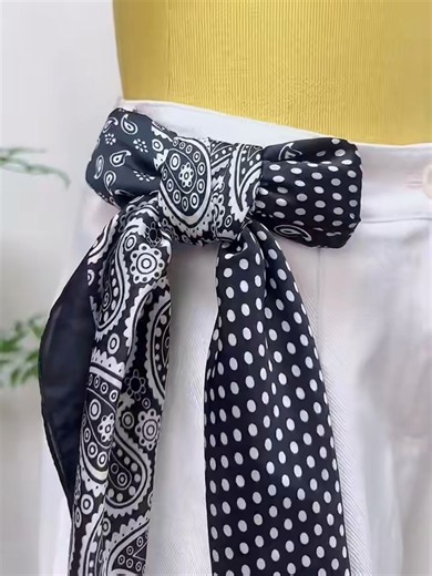 Scarf Belt Hack for High-Waisted Pants #shorts #youtubeshorts #fashion #accessories #ootd #tutorial