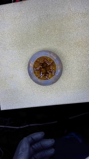 Fixing trapped air pockets. Reveal at the end #resin #demolding #epoxy #asmr #satisfying #art #asmrcommunity #designsbyluciansmom #fyp #process #repair #resinhack #uvresin #pompom #mushroom #gold #handmade #tricks #tips #resintips | Designs By Lucian's Mom LLC